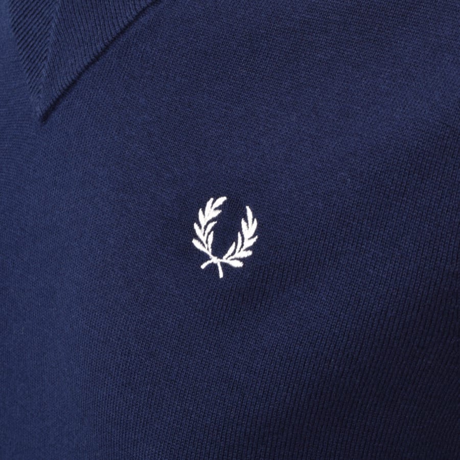 Alternative Image for ProductFred Perry V Neck Knit Jumper Blue3